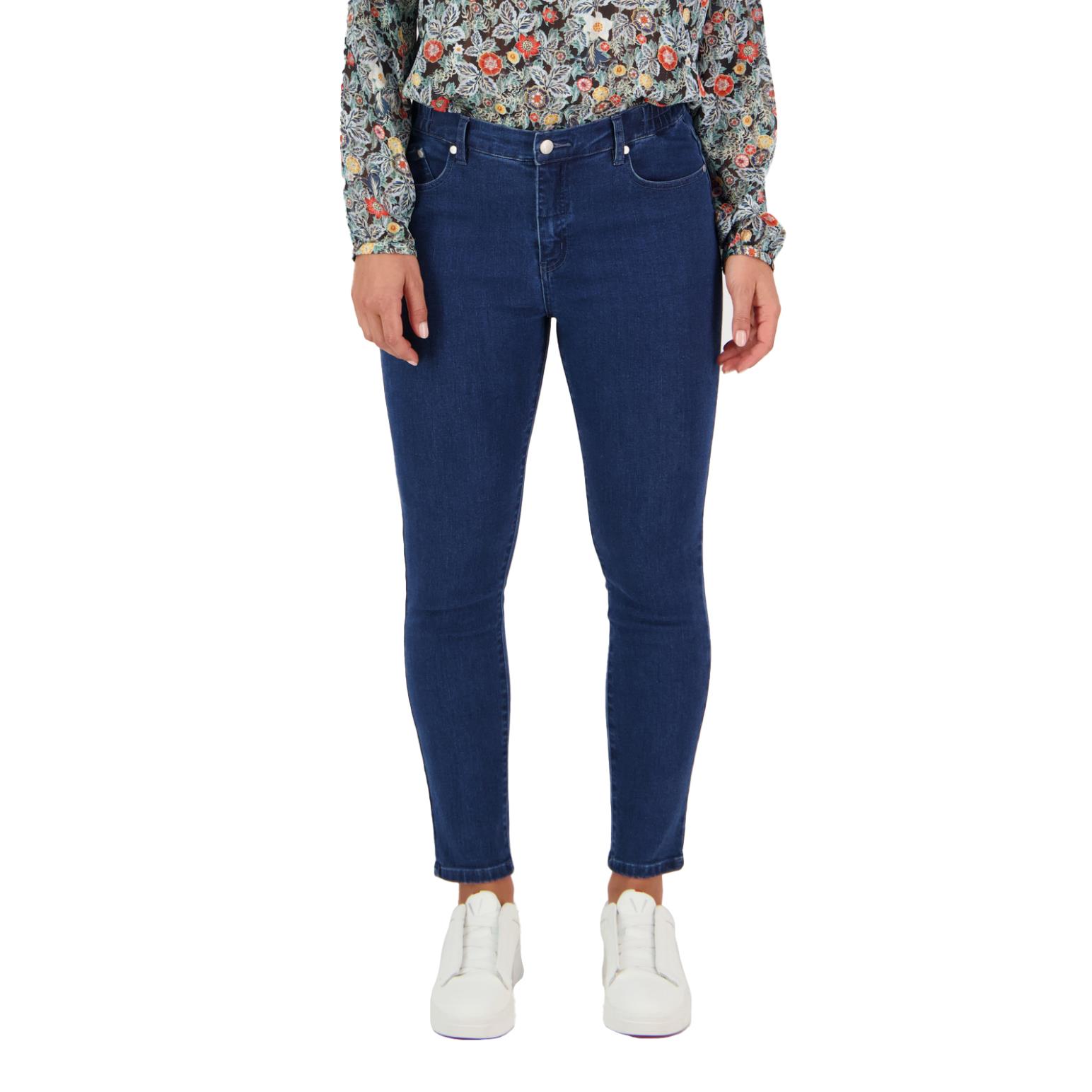 Vassalli Skinny Leg Ankle Grazer Jean With Side Waistband Elastic